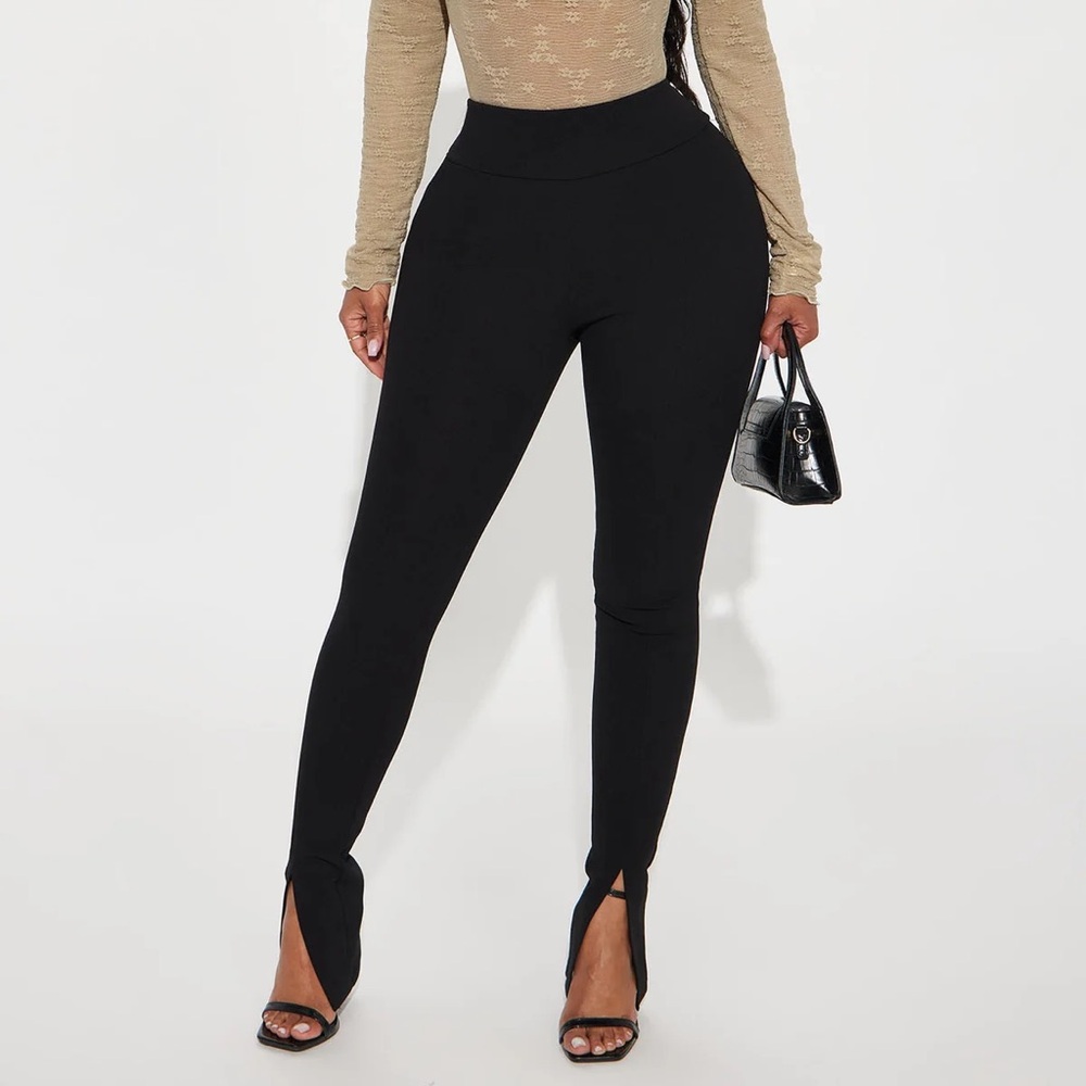 Black Split Hem Leggings | Fashion Nova